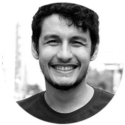 Foto de rosto em preto e branco do orientador Pedro Leão 