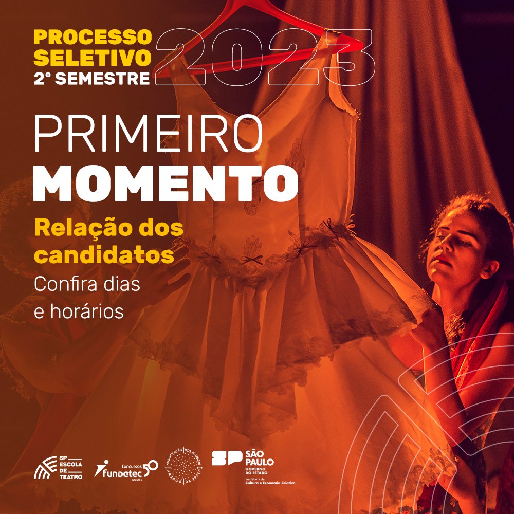 Imagem divulga o processo seletivo da SP Escola de Teatro