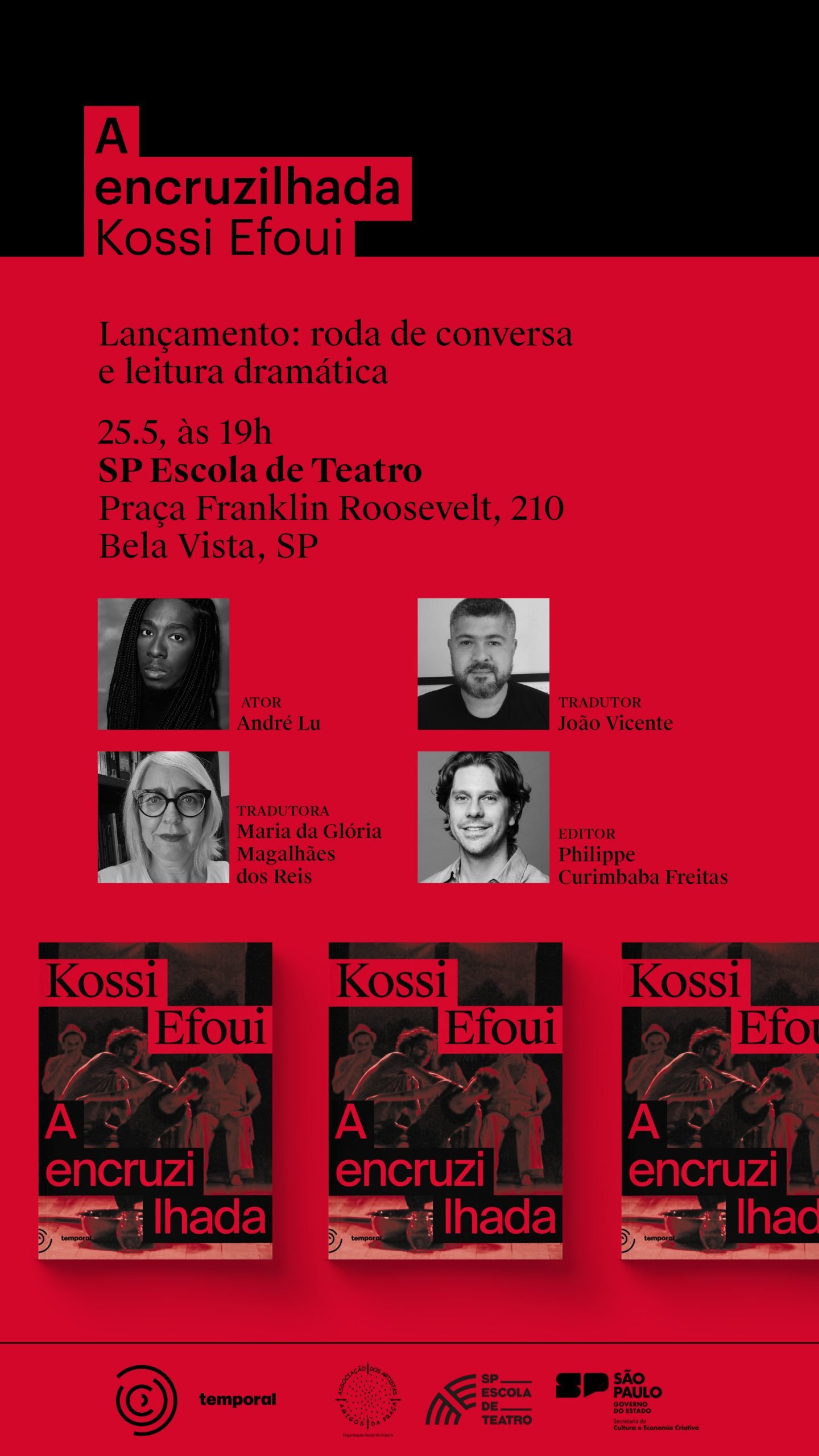 Cartaz de divulgação do evento do lançamento do livro "A Encruzilhada"