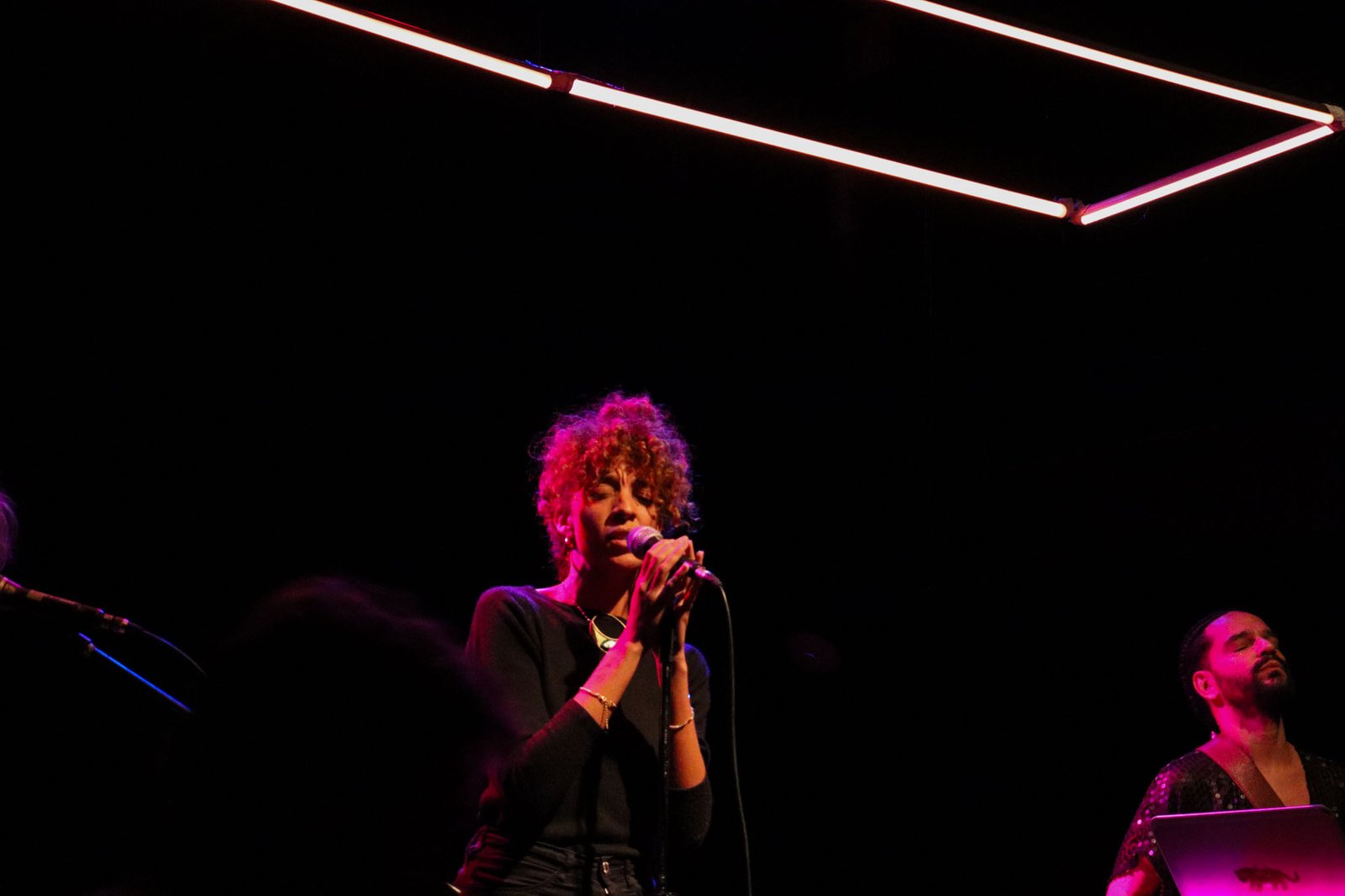 Fotografia colorida em plano médio de show