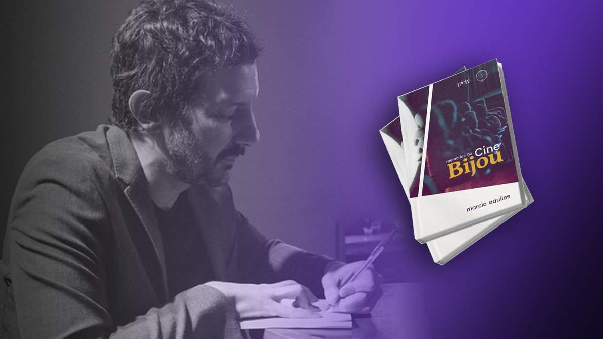 Imagem de Marcio Aquiles e do livro Memórias do Cine Bijou