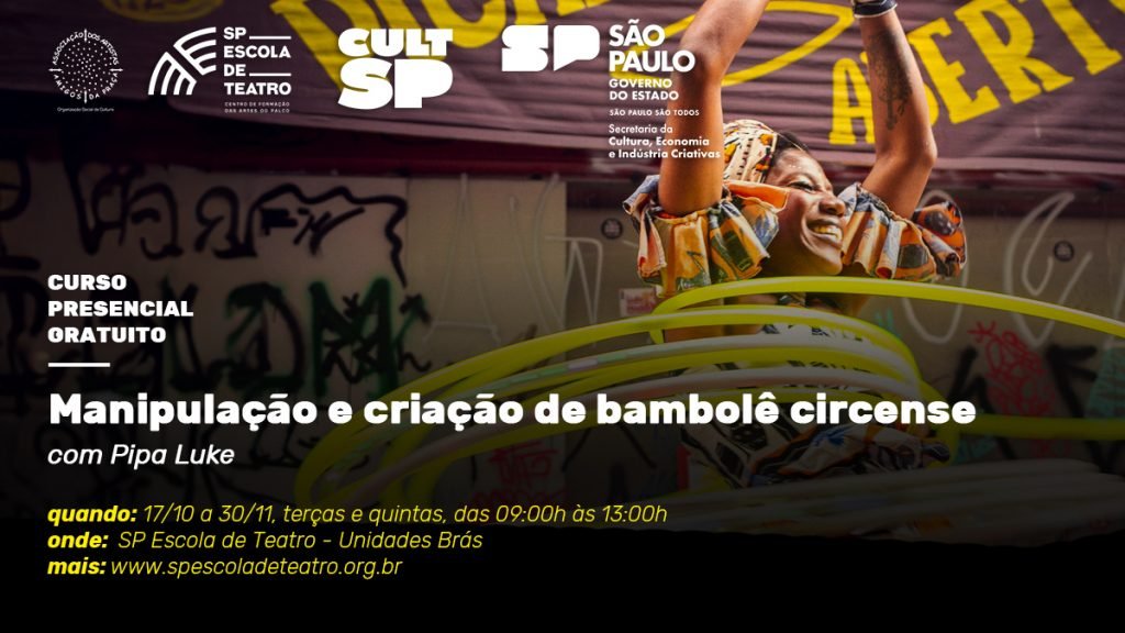 Curso gratuito: “Manipulação e criação de bambolê circense”, ministrado por Pipa Luke