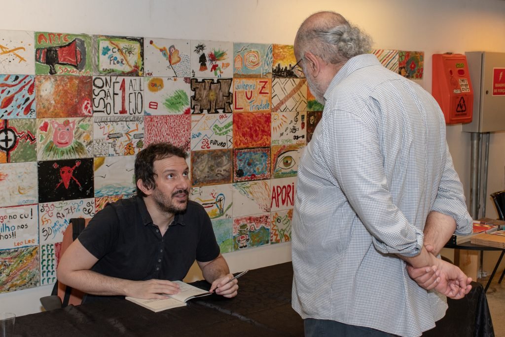 Lançamento do livro “A queda ontológica do androide místico”, de Marcio Aquiles, na unidade Roosevelt da SP Escola de Teatro. (6/3/24). | Foto: Rodrigo Reis