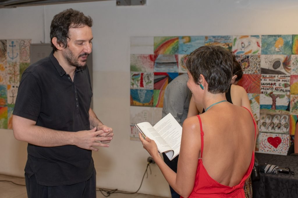 Lançamento do livro “A queda ontológica do androide místico”, de Marcio Aquiles, na unidade Roosevelt da SP Escola de Teatro. (6/3/24). | Foto: Rodrigo Reis