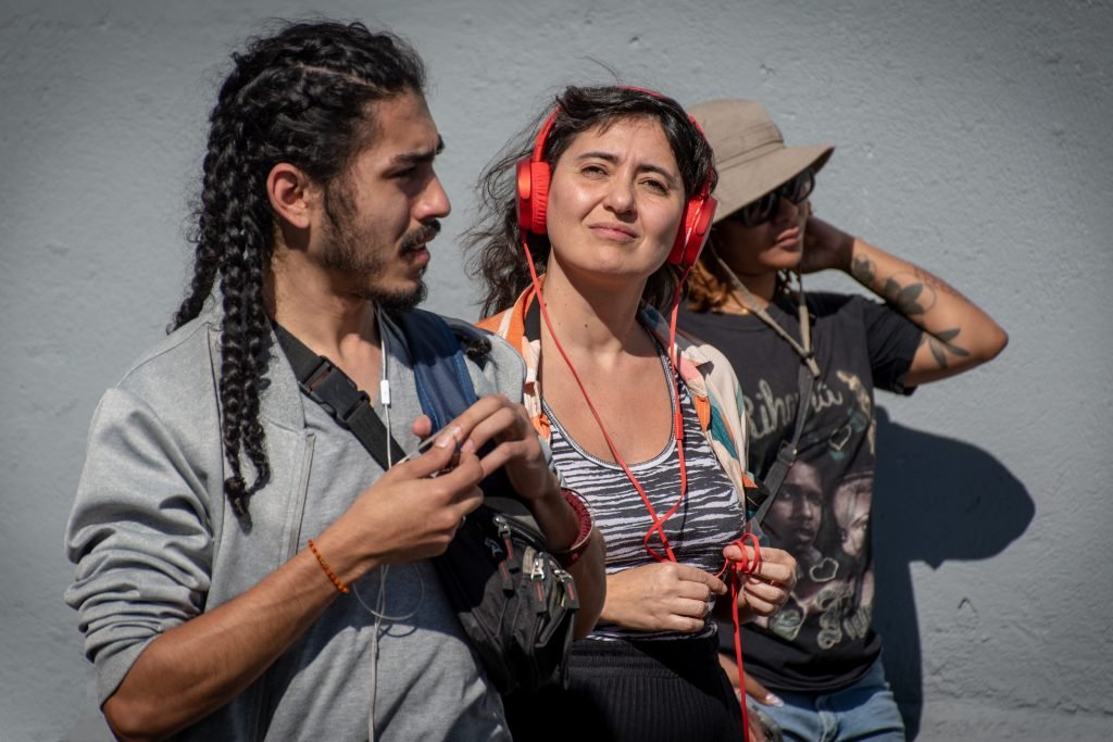 Audiotour, atividade dos estudantes de Sonoplastia da SP Escola de Teatro, com Tâmara David e Sandra X. (22/6/2024). | Foto: Rodrigo Reis
