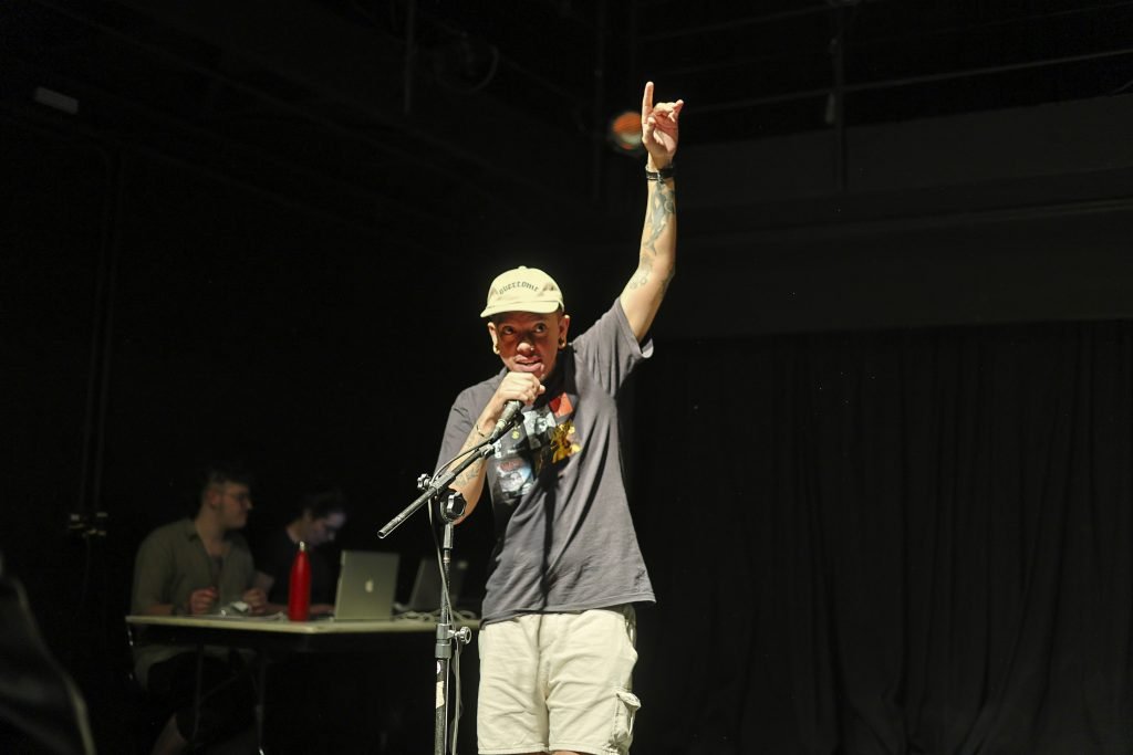 Segundo dia do Cena Única 2024, com os estudantes da Dramaturgia da SP Escola de Teatro, na Unidade Roosevelt. (14/6/2024). | Foto: Clara Silva.