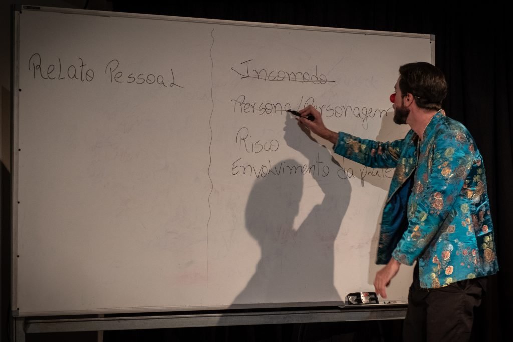 Apresentação no segundo dia da Mostra de Microcenas dos estudantes de Direção da SP Escola de Teatro. (25/5/2024). | Foto: Rodrigo Reis