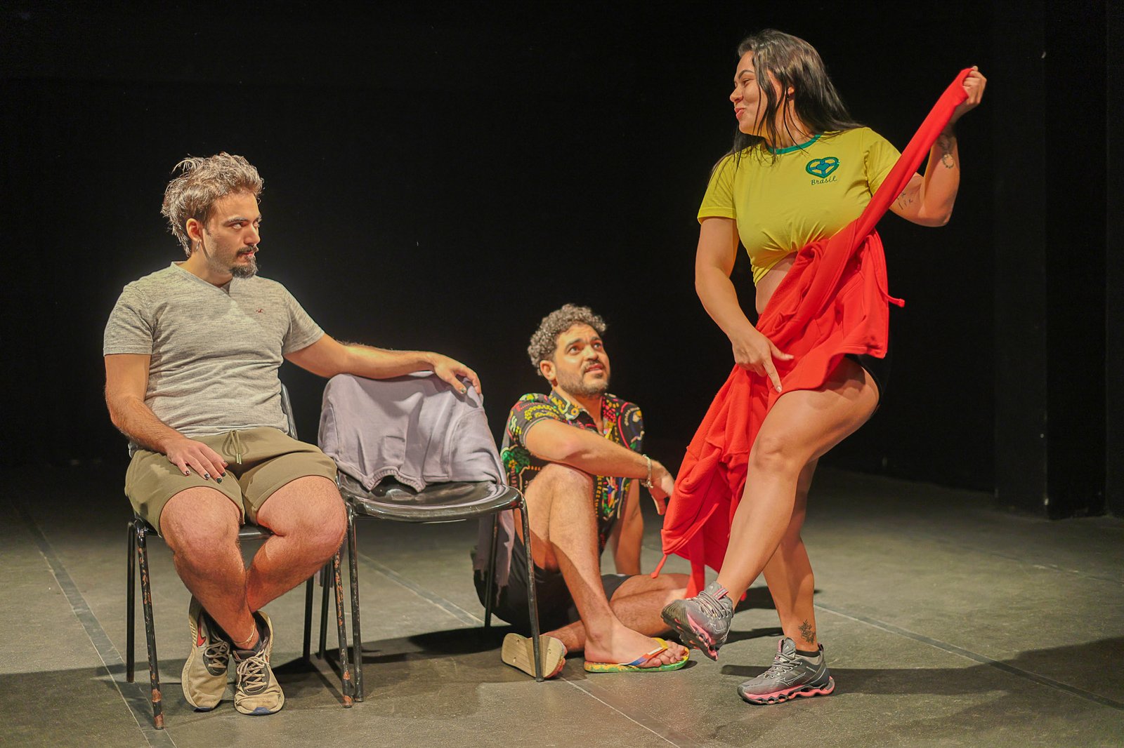 Apresentação no primeiro dia da Mostra de Microcenas dos estudantes de Direção da SP Escola de Teatro. (31/08/2024). | Foto: Clara Silva