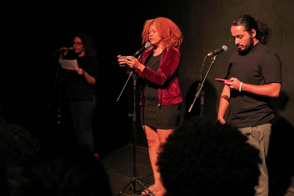 Primeiro dia do Cena Única, mostra dos estudantes de Dramaturgia da SP Escola de Teatro. (6/5/2025). | Foto: Clara Silva