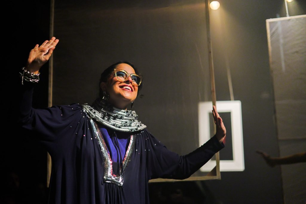 Experimento II do grupo N2 Verde, do primeiro semestre de 2025, na SP Escola de Teatro. | Foto: Clara Silva.