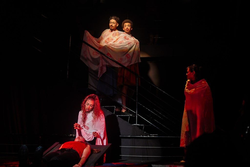 Experimento II do grupo N3 Verde, do primeiro semestre de 2025, na SP Escola de Teatro. | Foto: Clara Silva.