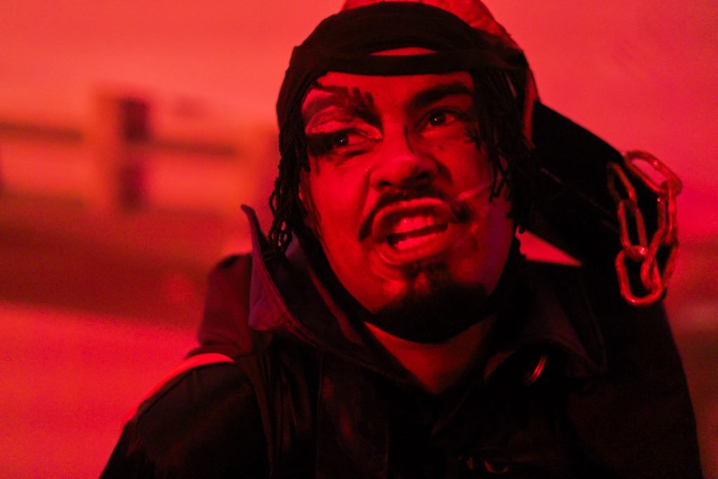 Experimento II do grupo N7 Azul, do primeiro semestre de 2025, na SP Escola de Teatro. | Foto: Clara Silva.