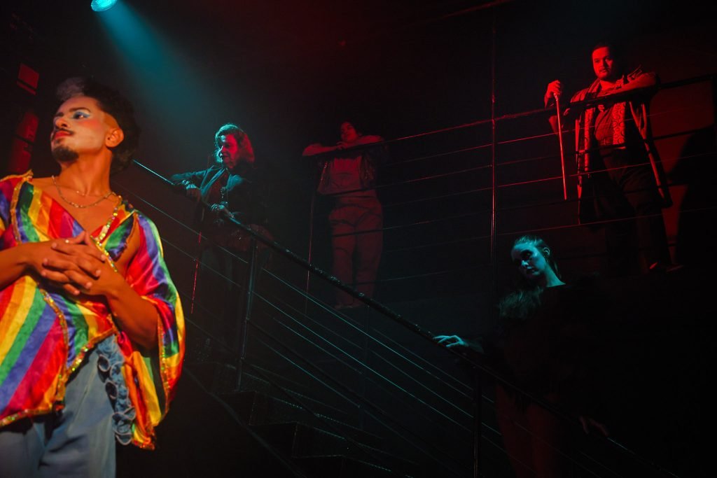 Experimento III do grupo N3 Verde, do segundo semestre de 2025, na SP Escola de Teatro. | Foto: Clara Silva.