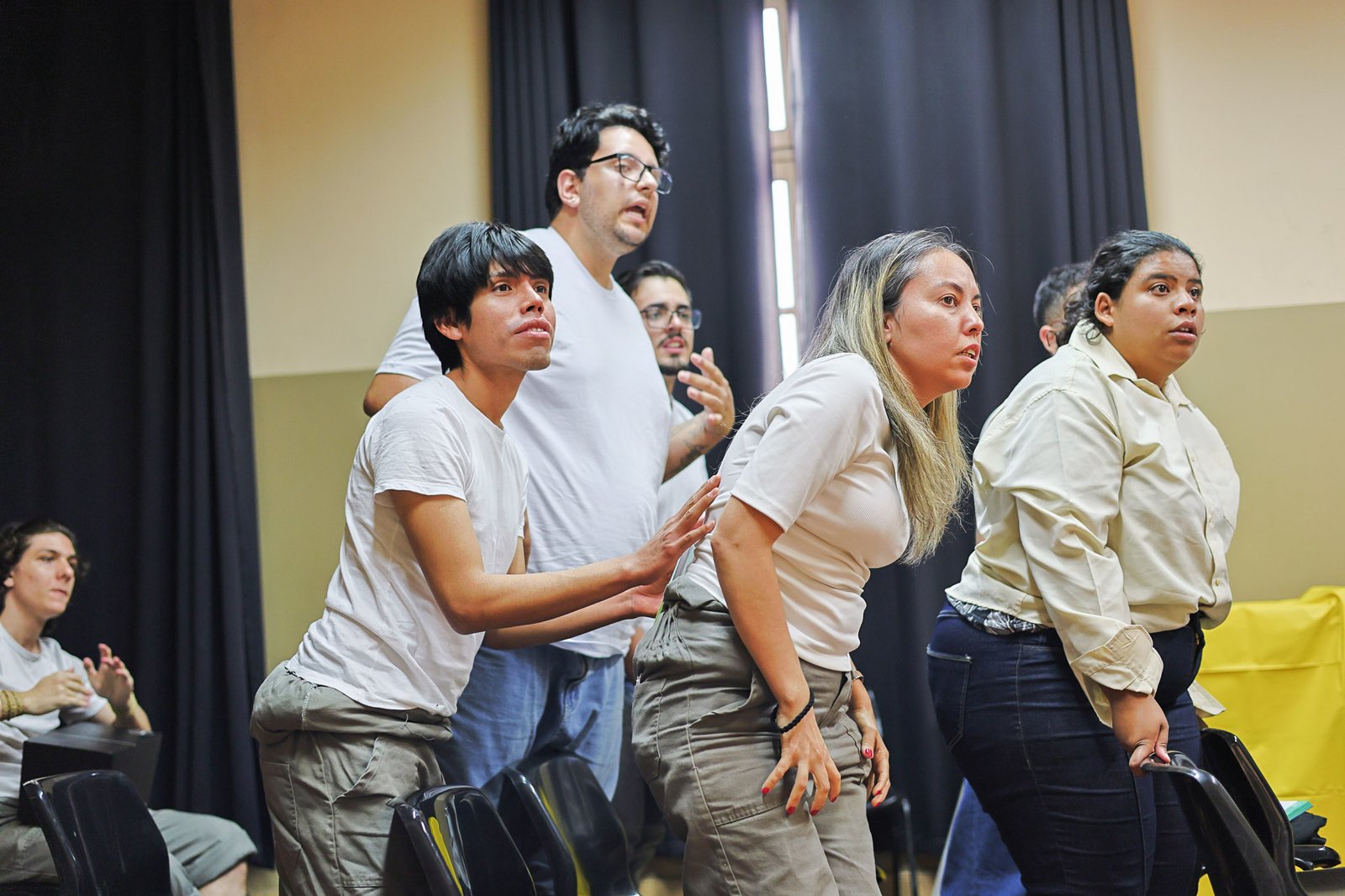 Atividade final do curso “Laboratório de Teatro Documentário” com Luiz Campos, na sede Brás da SP Escola de Teatro. (20/08/2025) | Foto: Clara Silva.