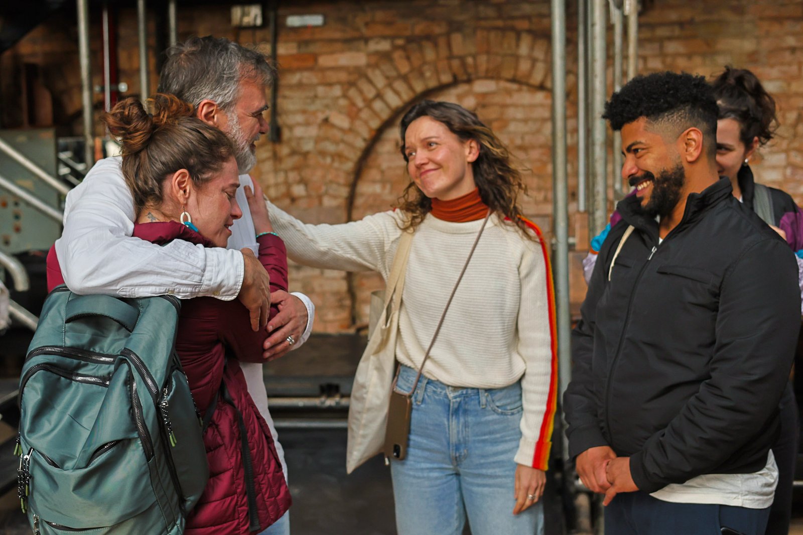 Grupo Cerco em conversa com Marcelo Drummond no Teatro Oficina, projeto do Ocupa Lab. (15/08/2025). | Foto: Clara Silva.