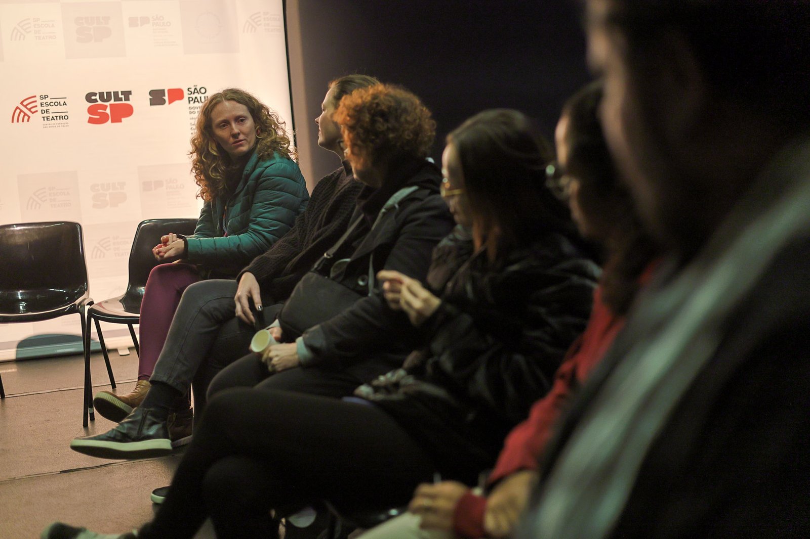 Recepção do Grupo Cerco, projeto do Ocupa Lab, na sede Roosevelt da SP Escola de Teatro. (11/08/2025). | Foto: Clara Silva.