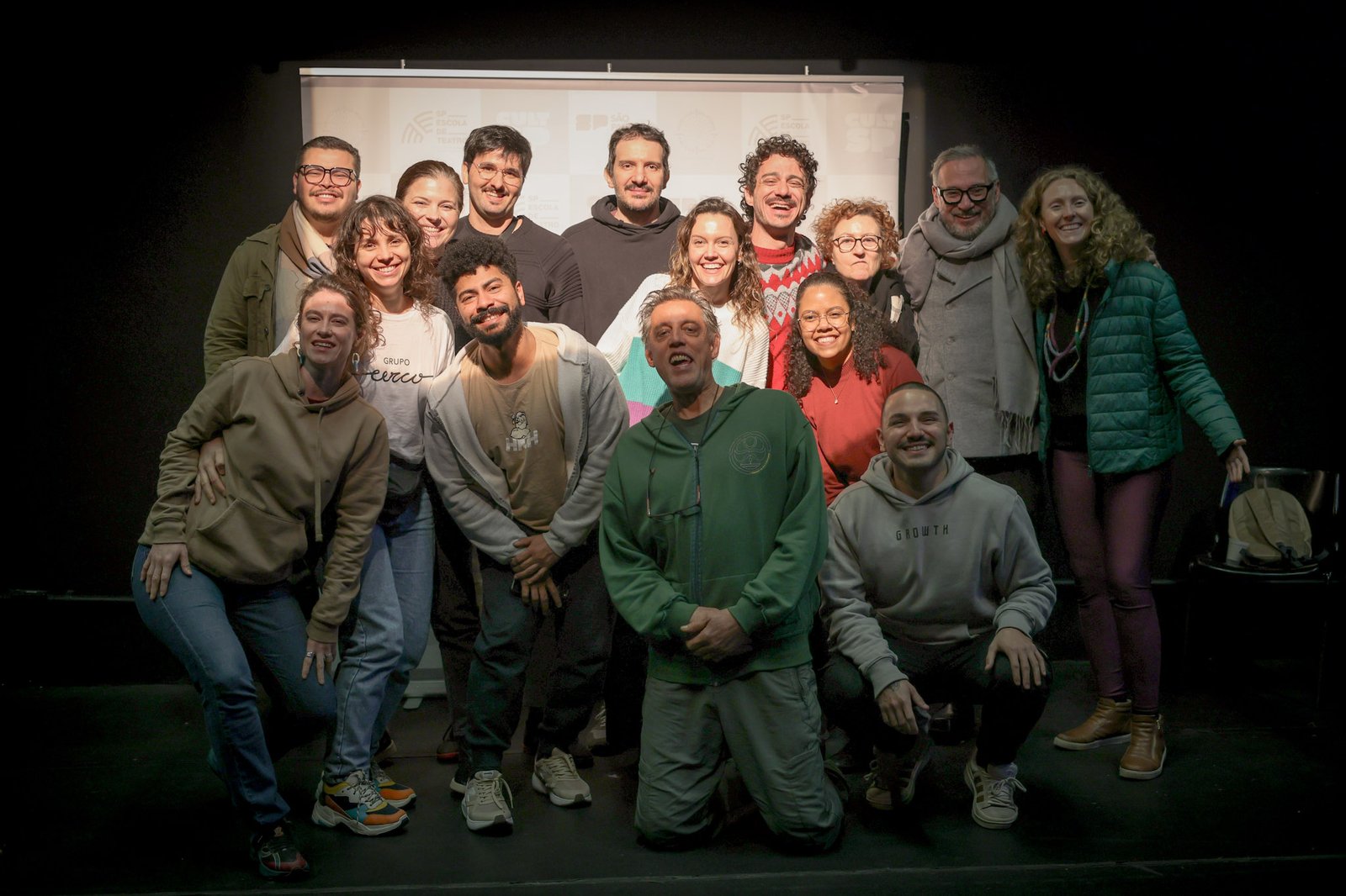Recepção do Grupo Cerco, projeto do Ocupa Lab, na sede Roosevelt da SP Escola de Teatro. (11/08/2025). | Foto: Clara Silva.
