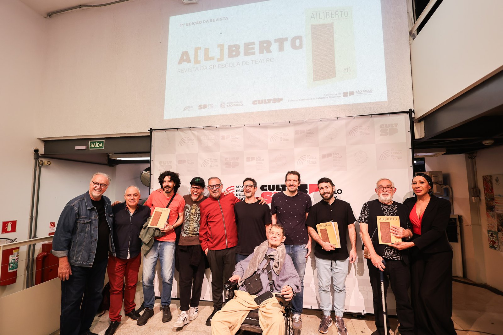 Lançamento da Revista A[L]BERTO #11 na sede Roosevelt da SP Escola de Teatro. (03/09/2025). | Foto: Clara Silva