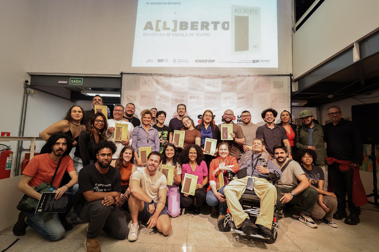 Lançamento da Revista A[L]BERTO #11 na sede Roosevelt da SP Escola de Teatro. (03/09/2025). | Foto: Clara Silva