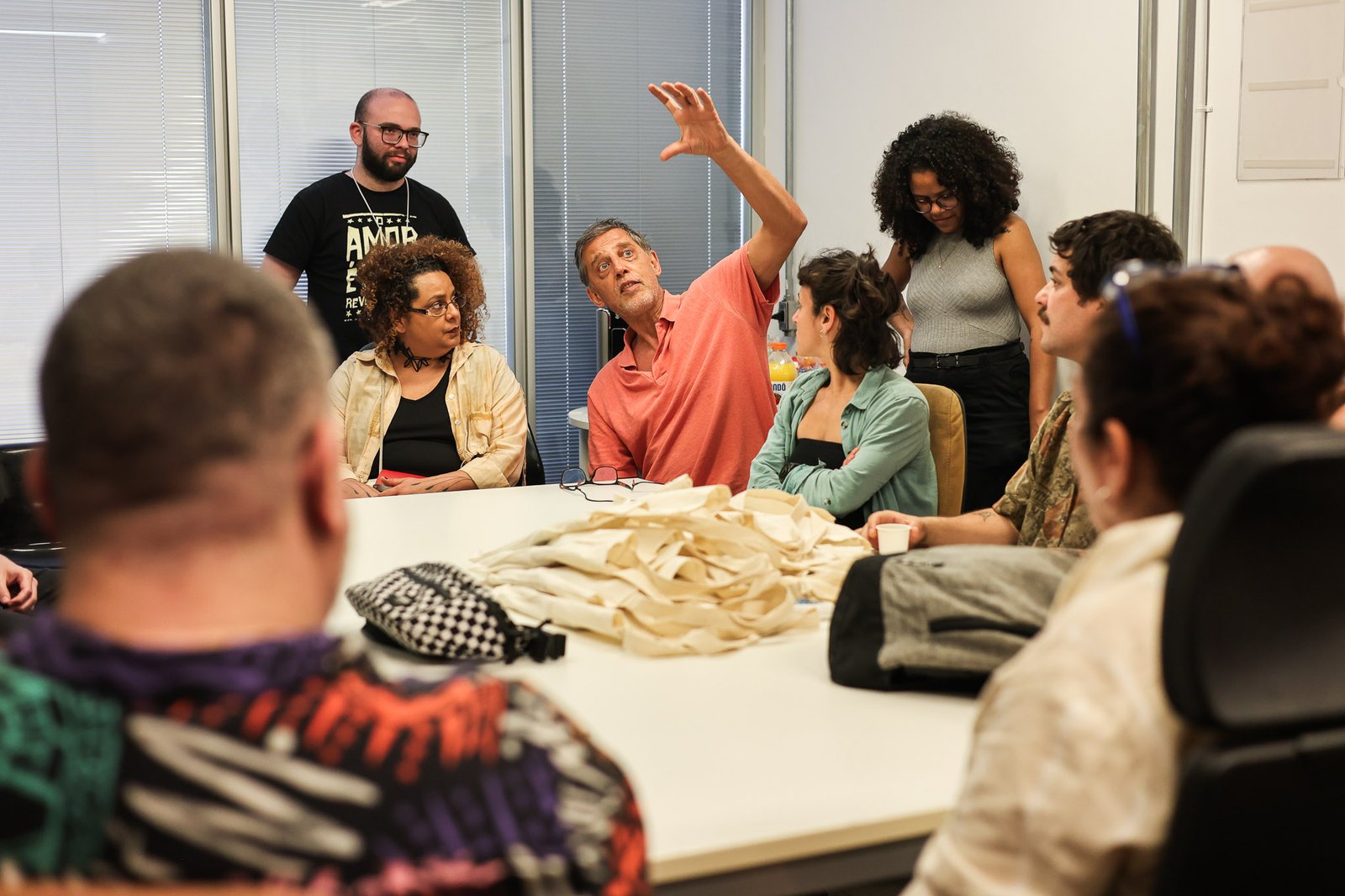 Recepção Cia Espaço em Branco, projeto do Ocupa Lab, na sede Roosevelt da SP Escola de Teatro. (06/10/2025). | Foto: Clara Silva.
